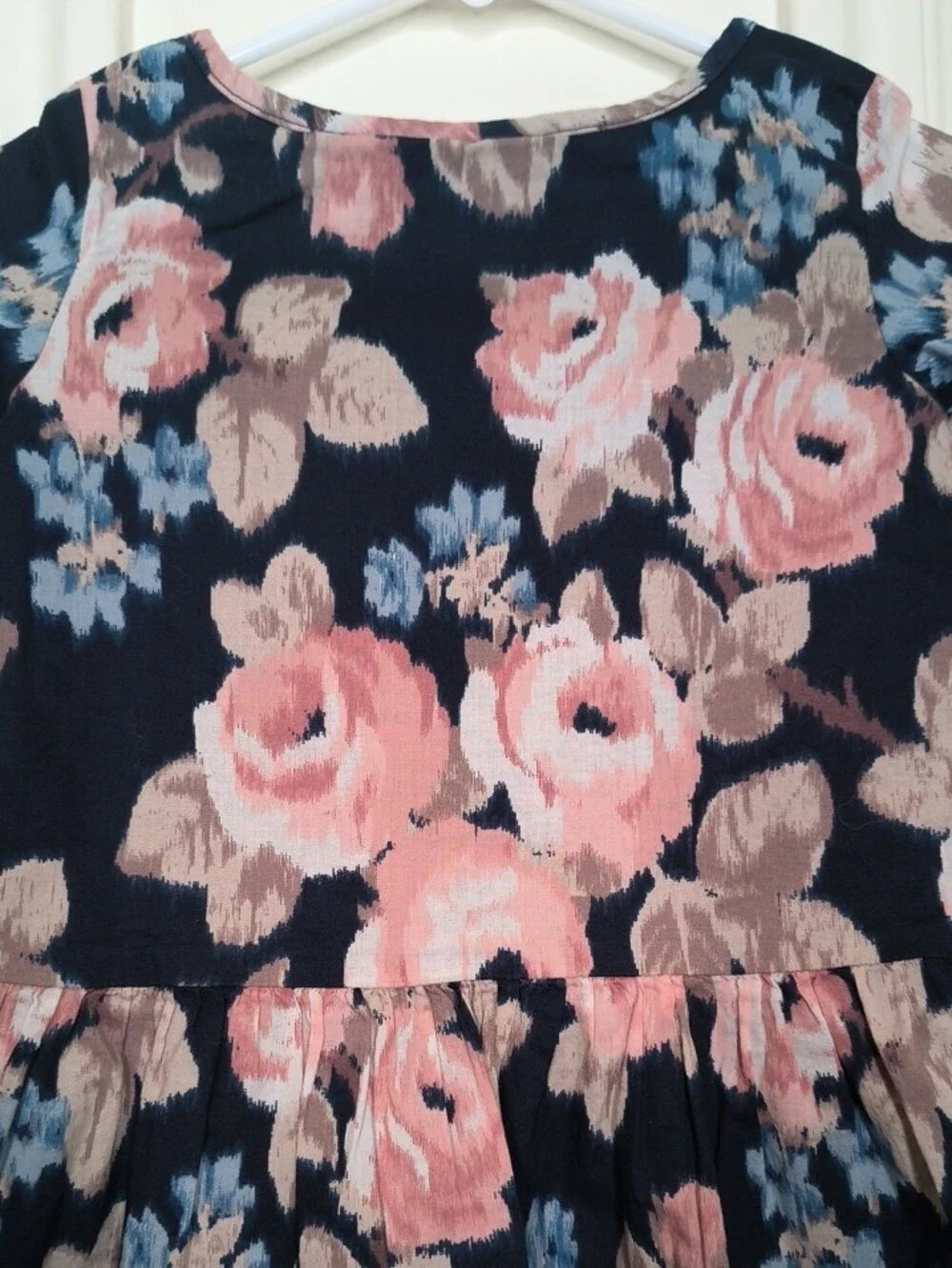 The Childrens Place Girls' Navy Floral Peplum Top - Pink & Blue